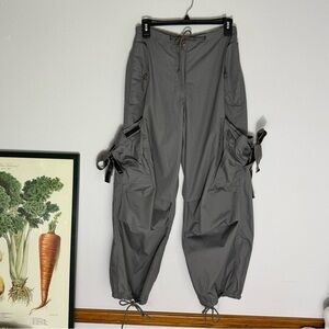 Vintage U.F.O gray parachute pants with bungies size XS